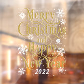 Frohe Weihnachten & Glück Neues Jahr 2022 Restaur Fensteraufkleber (Blatt 2)