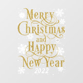 Frohe Weihnachten & Glück Neues Jahr 2022 Restaur Fensteraufkleber (Blatt)