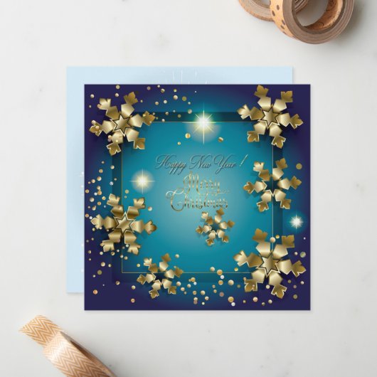 Frohe Weihnachten & Glück Neues Jahr! 2026 XMAS Mitteilungskarte (Vorderseite/Rückseite Beispiel)