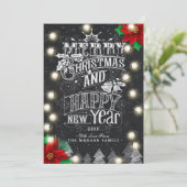 Frohe Weihnachten Glück Neues Jahr Bokeh String Li (Stehend Vorderseite)