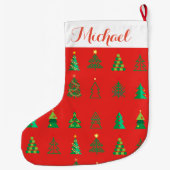 Frohe Weihnachten & Glück Neues Jahr! dekorativ Großer Weihnachtsstrumpf (Rückseite)