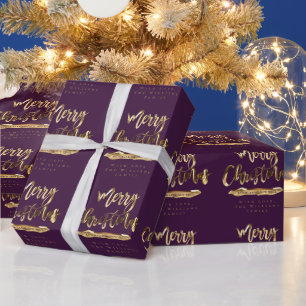 Frohe Weihnachten Glück Neues Jahr Elegant Gold Li Geschenkpapier