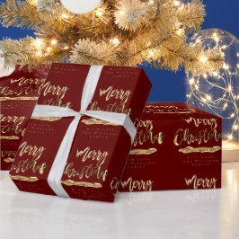 Frohe Weihnachten Glück Neues Jahr Elegant Gold Ro Geschenkpapier
