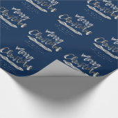 Frohe Weihnachten Glück Neues Jahr Elegant Silver Geschenkpapier (Ecke)