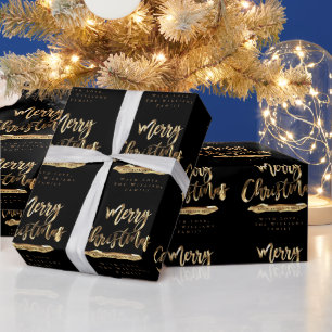 Frohe Weihnachten Glück Neues Jahr Elegantes Schwa Geschenkpapier