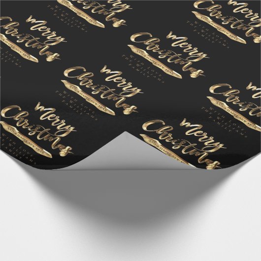 Frohe Weihnachten Glück Neues Jahr Elegantes Schwa Geschenkpapier (Ecke)