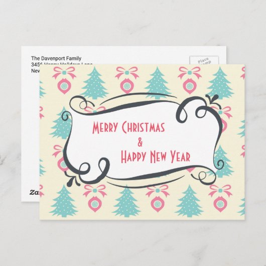 Frohe Weihnachten Glück Neues Jahr Feierliche Gruß (Vorne/Hinten)