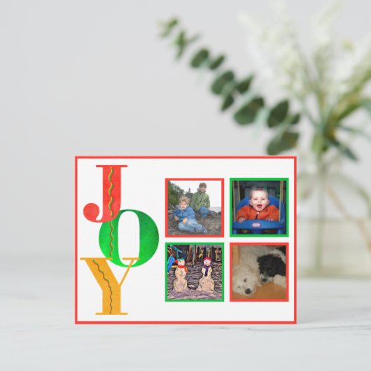 Frohe Weihnachten Glück Neues Jahr Foto Postkarte (Stehend Vorderseite)