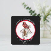 Frohe Weihnachten Glück Neues Jahr mit Kardinal (Stehend Vorderseite)