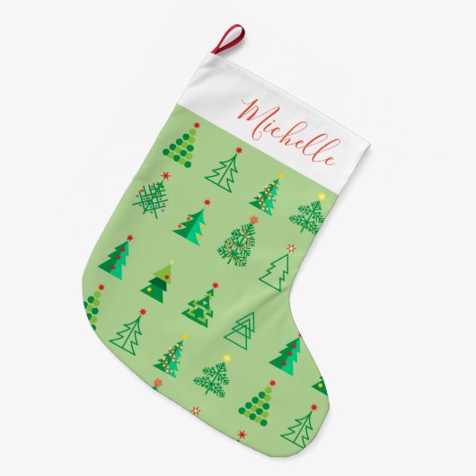 Frohe Weihnachten & Glück Neues Jahr! Ornaments Großer Weihnachtsstrumpf (Vorderansicht (hängend))