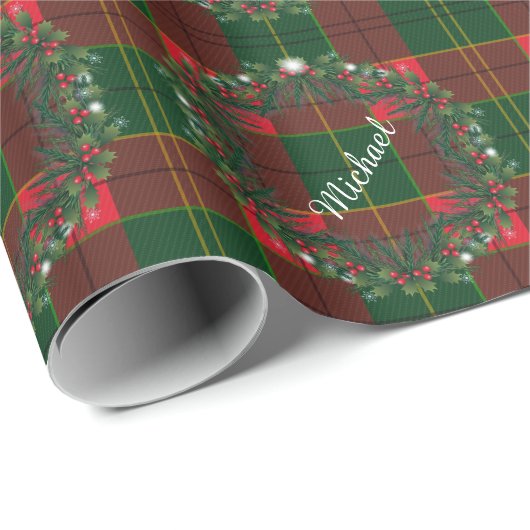 Frohe Weihnachten & Glück Neues Jahr! Schottland M Geschenkpapier (Rolleneckpunkt)