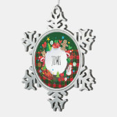 Frohe Weihnachten & Glück Neues Jahr! Schottland M Schneeflocken Zinn-Ornament (Rechts)