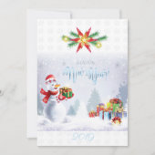 Frohe Weihnachten & Glück Neues Jahr! Snowman 20XX (Vorderseite)