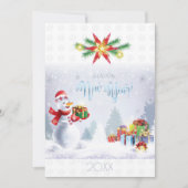 Frohe Weihnachten & Glück Neues Jahr! Snowman 20XX (Vorderseite)