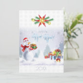 Frohe Weihnachten & Glück Neues Jahr! Snowman 20XX (Stehend Vorderseite)