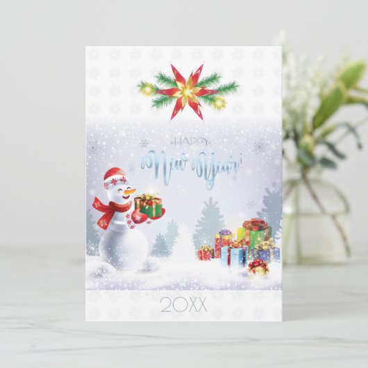 Frohe Weihnachten & Glück Neues Jahr! Snowman 20XX (Stehend Vorderseite)
