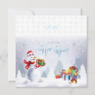 Frohe Weihnachten & Glück Neues Jahr! Snowman Card
