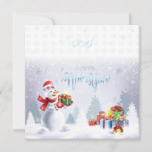 Frohe Weihnachten & Glück Neues Jahr! Snowman Card (Vorderseite)