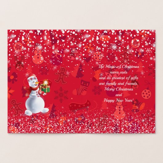 Frohe Weihnachten & Glück Neues Jahr! XMAS-Schnee Folienkarte (Innenseite)