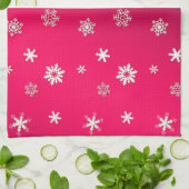 Frohe Weihnachten & Glück Neues Jahr! XMAS-Schnee  Geschirrtuch (Gefaltet)