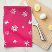 Frohe Weihnachten & Glück Neues Jahr! XMAS-Schnee  Geschirrtuch (Viertel Falte)