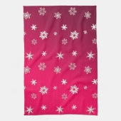 Frohe Weihnachten & Glück Neues Jahr! XMAS-Schnee  Geschirrtuch (Vertikal)