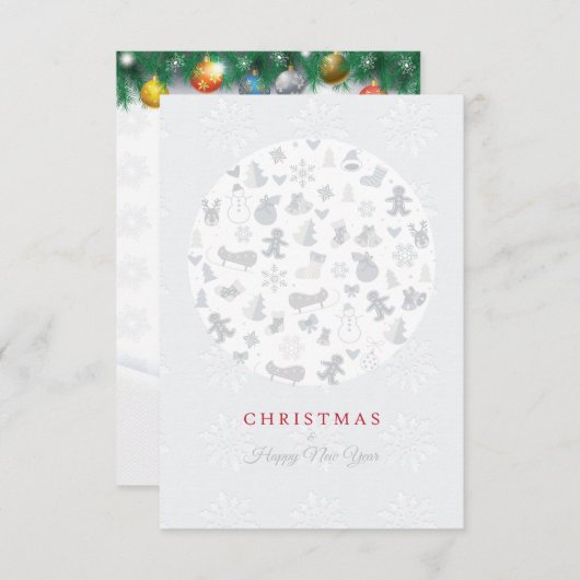 Frohe Weihnachten & Glück Neues Jahr! XMAS Weiße K (Vorne/Hinten)