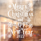 Frohe Weihnachten & Glück Neujahr 2022 Zuhause do Fensteraufkleber (Blatt 2)