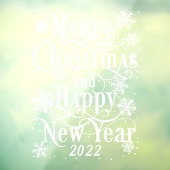 Frohe Weihnachten & Glück Neujahr 2022 Zuhause do Fensteraufkleber (Blatt 3)