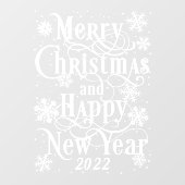 Frohe Weihnachten & Glück Neujahr 2022 Zuhause do Fensteraufkleber (Blatt)