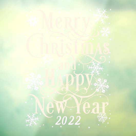 Frohe Weihnachten & Glück Neujahr 2022 Zuhause do Fensteraufkleber (Blatt 3)