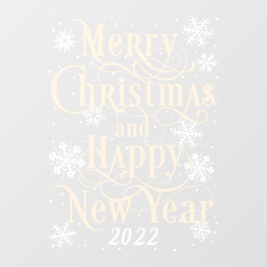  Frohe Weihnachten & Glück Neujahr 2022 Zuhause do Fensteraufkleber (Blatt)
