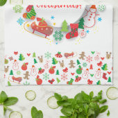 Frohe Weihnachten & Glück Neujahr 2024 XMAS Snowma Geschirrtuch (Gefaltet)