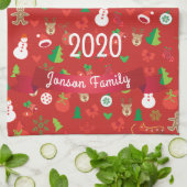 Frohe Weihnachten & Glück Neujahr 2024 XMAS Snowma Geschirrtuch (Gefaltet)