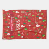 Frohe Weihnachten & Glück Neujahr 2024 XMAS Snowma Geschirrtuch (Horizontal)