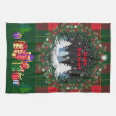 Frohe Weihnachten & Glück Neujahr 2025 Snowman Geschirrtuch (Horizontal)