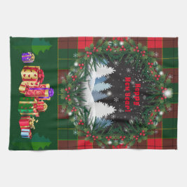 Frohe Weihnachten & Glück Neujahr 2025 Snowman Geschirrtuch