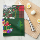 Frohe Weihnachten & Glück Neujahr 20XX Schneemann Geschirrtuch (Viertel Falte)