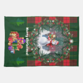 Frohe Weihnachten & Glück Neujahr 20XX Schneemann Geschirrtuch (Horizontal)