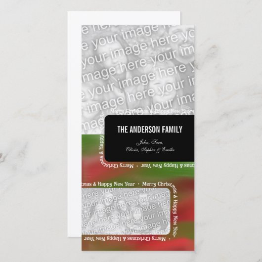 Frohe Weihnachten & Glück Neujahr 2 Foto Rahmen (Vorne/Hinten)