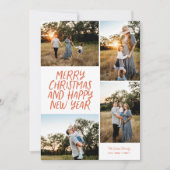 Frohe Weihnachten Glück Neujahr 4 Foto Collage Rot (Vorderseite)