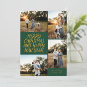 Frohe Weihnachten Glück Neujahr 4 FotoCollage (Stehend Vorderseite)