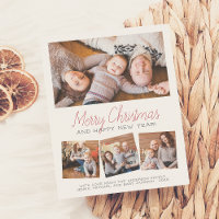 Frohe Weihnachten & Glück Neujahr 4 Fotos Collage