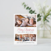 Frohe Weihnachten & Glück Neujahr 4 Fotos Collage Postkarte (Stehend Vorderseite)