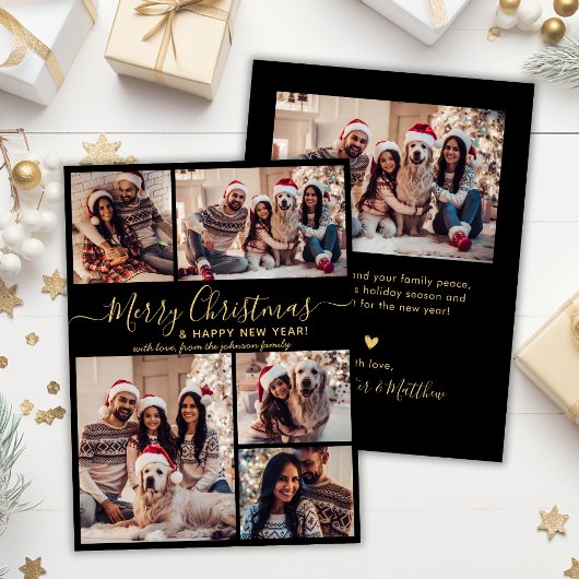 Frohe Weihnachten Glück Neujahr 5 FotoCollage