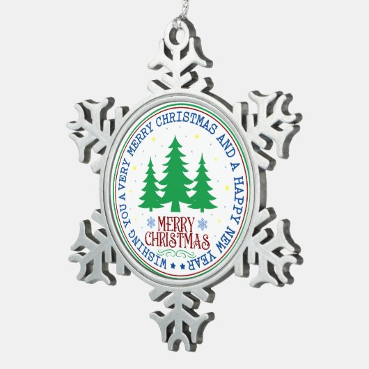 Frohe Weihnachten Glück Neujahr Bäume Ornament (Rechts)