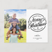 Frohe Weihnachten Glück Neujahr Briefmarke Familie Postkarte (Vorderseite)