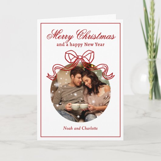 Frohe Weihnachten Glück Neujahr Coquette Bow Foto (Vorderseite)