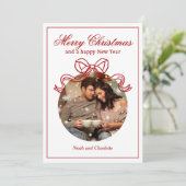 Frohe Weihnachten Glück Neujahr Coquette Bow Foto (Stehend Vorderseite)