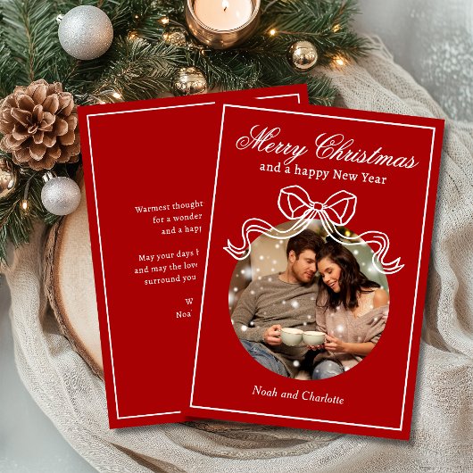 Frohe Weihnachten Glück Neujahr Coquette Bow Foto